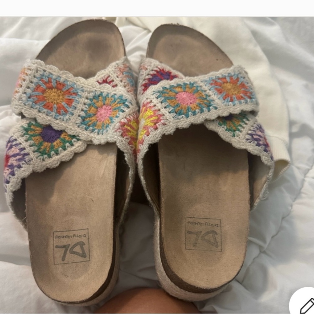 Chinese Laundry Colorful Crochet Sandals